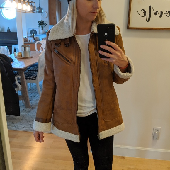 Rachel Roy Sherpa & Faux Suede Jacket - Picture 2 of 3